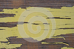 Old Wood Texture Paint In Yellow Background Rustic Wall Background.