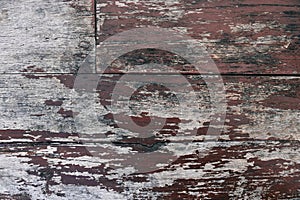 old wood texture - top view old wood background, brown peeling paint old wood