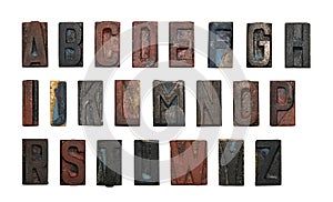 Old wood type alphabet