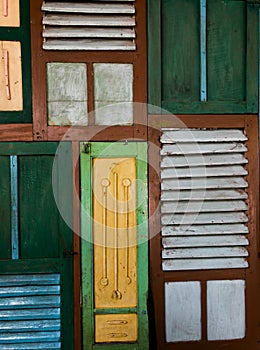 Old Wood Windows Pattern and Background. Wall From Window