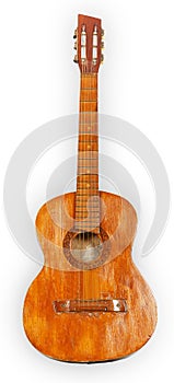 Old wooden acoustic guitar