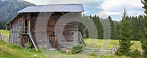 old wooden alp hut