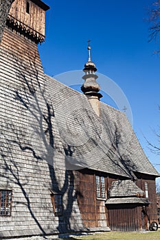 Old wooden antique church in poland in rabka