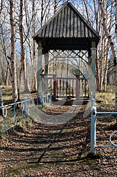 Old wooden arbour