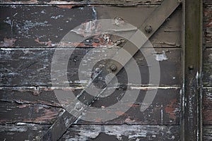 Old wooden background at Bristol Harbour aka Bristol Docks with old train carriages