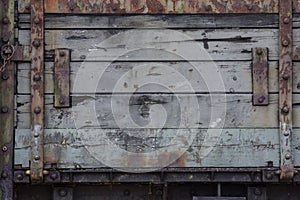 Old wooden background at Bristol Harbour aka Bristol Docks with old train carriages