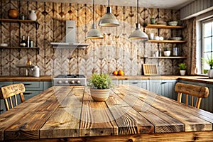 Old Wooden Background with Rustic Timber Texture for Kitchen Table