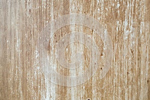 Old wooden background with white dye scratch. Real wood texture