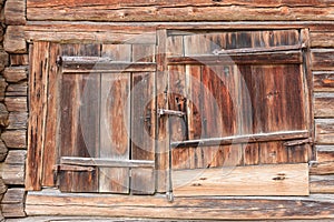 Old wooden barn door