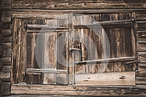 Old wooden barn door