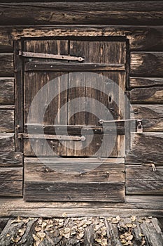 Old wooden barn door