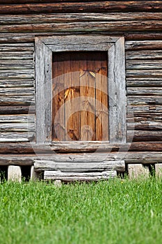 Old wooden barn entrance