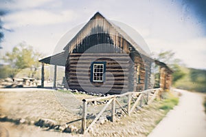 Old wooden barn farm house Pioneer style