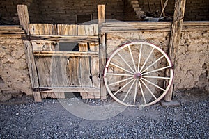 Old Wooden Barn Interior With Stall Door