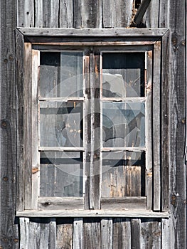 Old wooden barn window