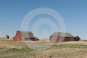 Old wooden barns