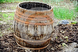 Old wooden barrel