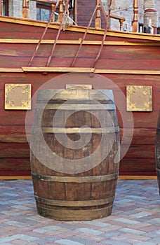 Old wooden barrel