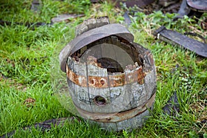 Old wooden barrel