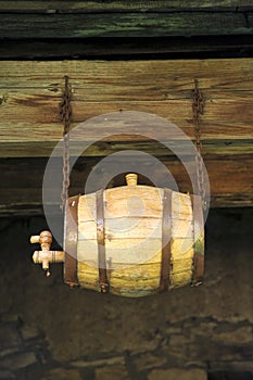 Old wooden barrel