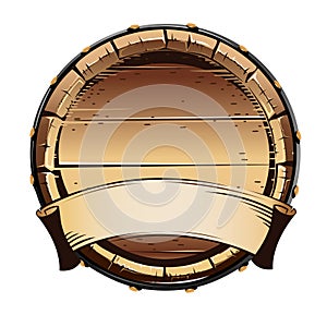 Old wooden barrel for alcohol