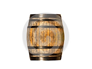 Old wooden barrel for food products isolated