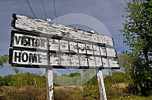 Old wooden baseball scoreboard