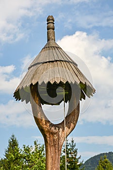 Old wooden bell tower in Slovakia