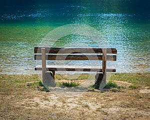 Old wooden bench in the park
