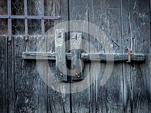 Old wooden black gate background