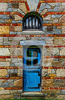 Old Wooden Blue Door