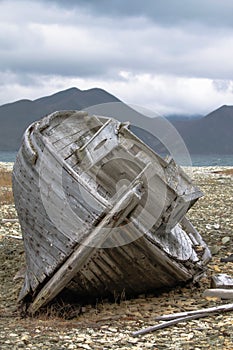 An old wooden boat