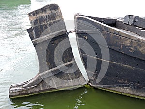 Old wooden boat details