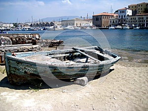 Old Wooden Boat at Harbor