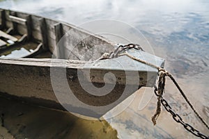 Old wooden boat on the water