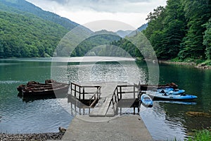 Old wooden boats on Biogradsko lake