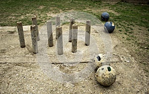 Old wooden bowling