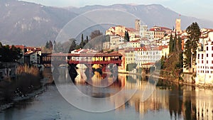 Old wooden bridge in Bassano