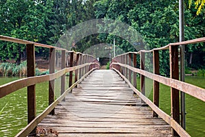 Old wooden bridge at Lake Gebart GÃ©bÃ¡rti-t