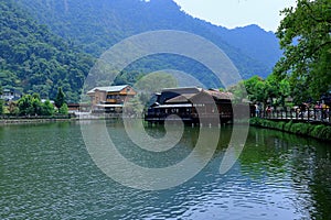 Old Wooden buildings near Checheng railway station at Nantou County