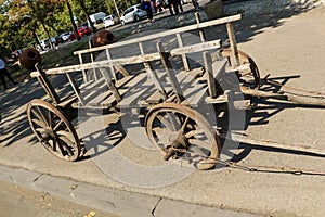 An old wooden cart for transport