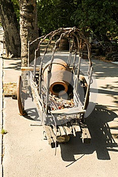 An old wooden cart for transport