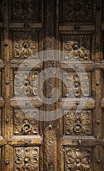 old wooden carved Indian door doorway