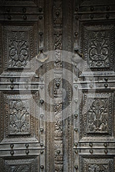 old wooden carved Indian door doorway