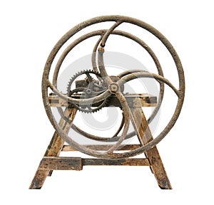 Old wooden chaff cutter