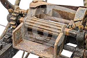 Old wooden chaff cutter