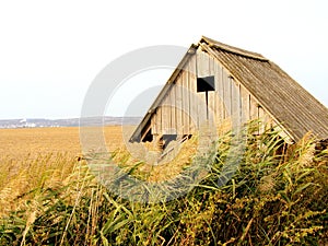 Old wooden chalet background