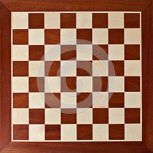 Old wooden chess board