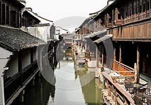 Old wooden chinese village