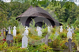 Old wooden church and cemetery